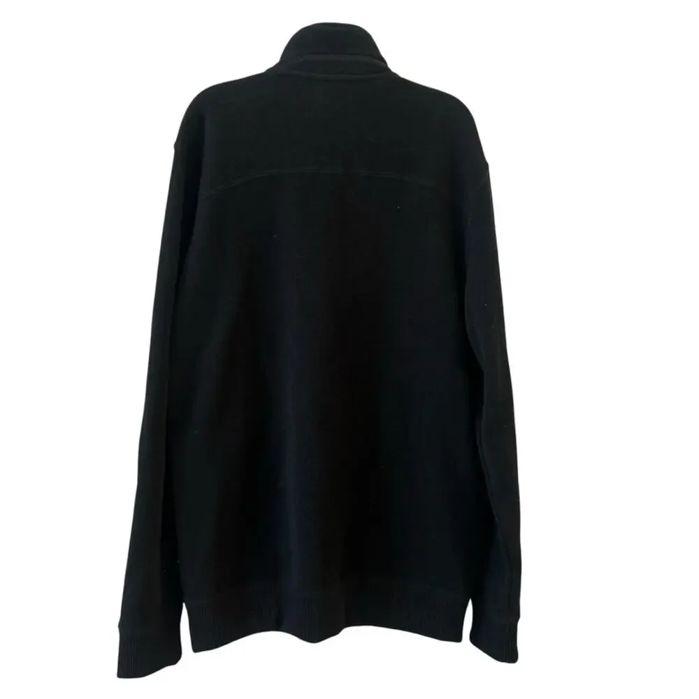Toad&Co Men’s Large Full Zip Sweater Fleece Jacket Black Gray Heavyweight Casual